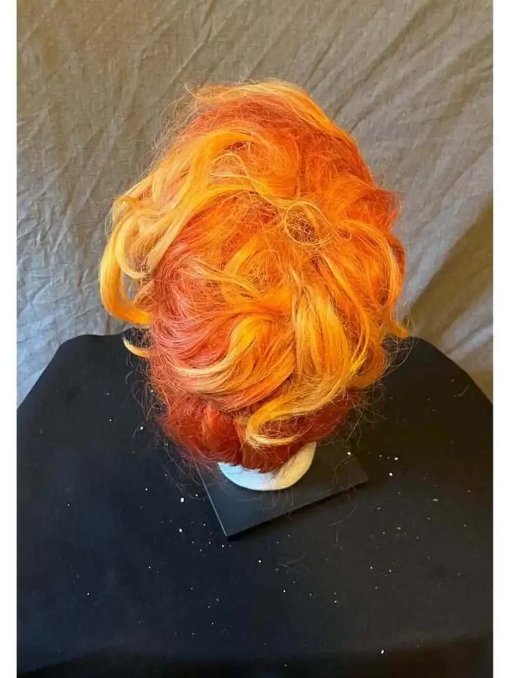 Stylized Orange and Red Lace Front Wig